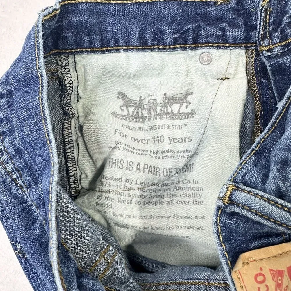 Levis 514 Jeans Mens 30x30 Blue‎ Denim Straight Measures 28x27 Casual Classic